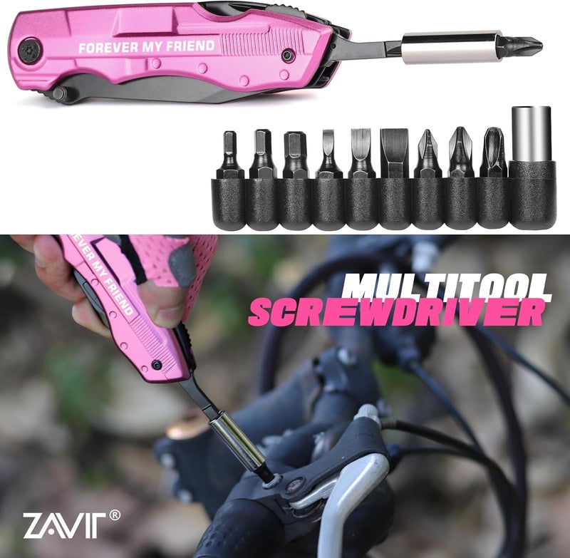 ZAVIT Best Friend Gift for Women, FOREVER MY FRIEND P-ink Multitool Knife, Best Friend Gift, Christmas Birthday Gifts Ideas for Best friend - Image 4